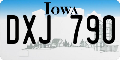 IA license plate DXJ790