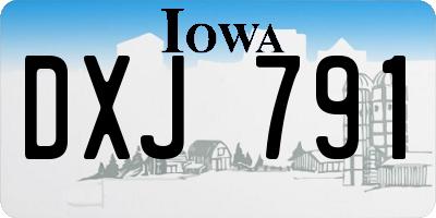 IA license plate DXJ791