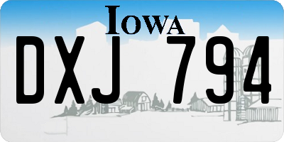 IA license plate DXJ794