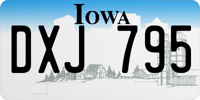 IA license plate DXJ795