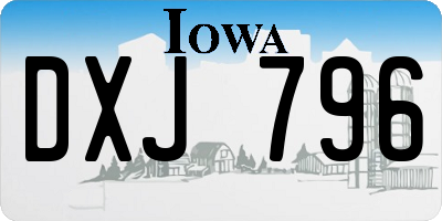 IA license plate DXJ796