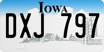 IA license plate DXJ797