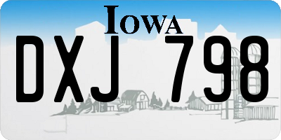 IA license plate DXJ798
