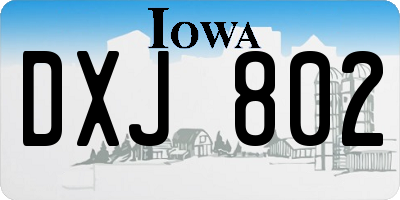 IA license plate DXJ802