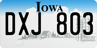 IA license plate DXJ803