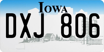 IA license plate DXJ806