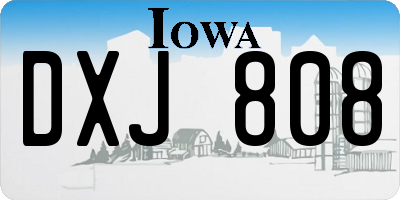 IA license plate DXJ808