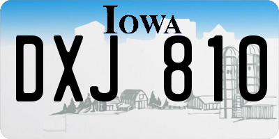 IA license plate DXJ810