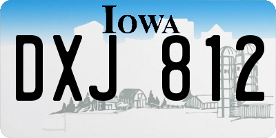 IA license plate DXJ812