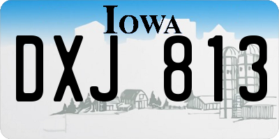 IA license plate DXJ813
