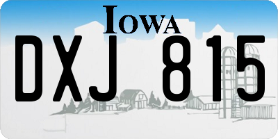 IA license plate DXJ815