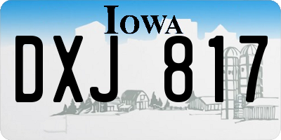 IA license plate DXJ817