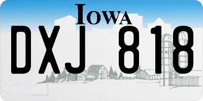 IA license plate DXJ818