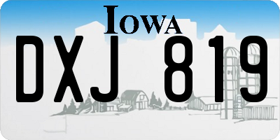IA license plate DXJ819