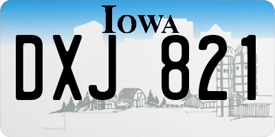 IA license plate DXJ821