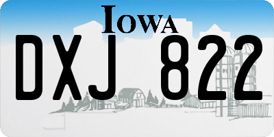 IA license plate DXJ822