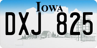 IA license plate DXJ825