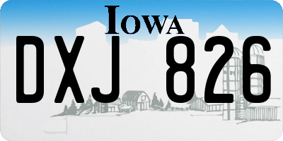IA license plate DXJ826