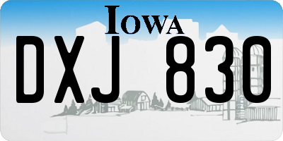 IA license plate DXJ830