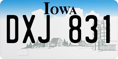 IA license plate DXJ831