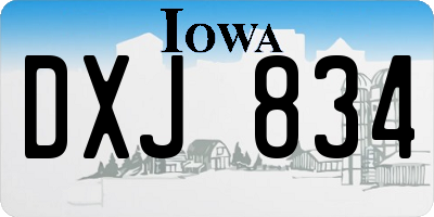 IA license plate DXJ834