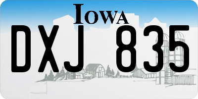 IA license plate DXJ835