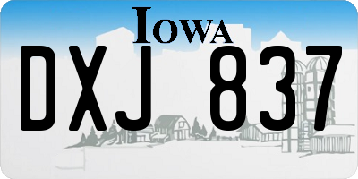 IA license plate DXJ837