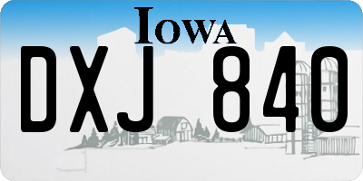 IA license plate DXJ840