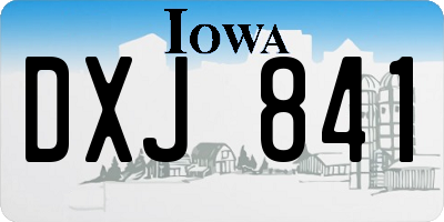 IA license plate DXJ841