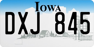IA license plate DXJ845