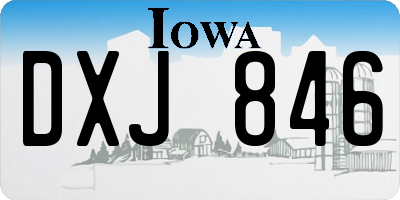IA license plate DXJ846