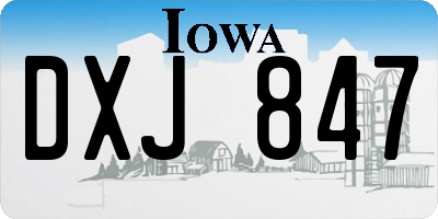 IA license plate DXJ847
