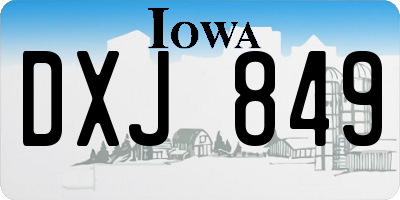 IA license plate DXJ849