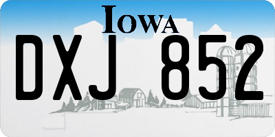 IA license plate DXJ852
