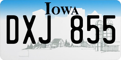 IA license plate DXJ855