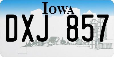 IA license plate DXJ857