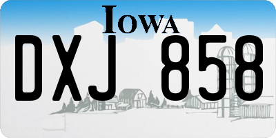 IA license plate DXJ858