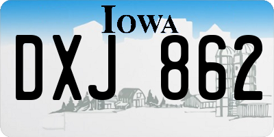 IA license plate DXJ862