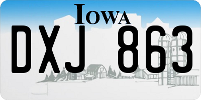 IA license plate DXJ863
