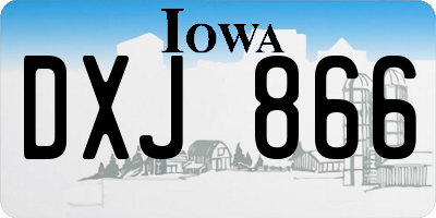 IA license plate DXJ866