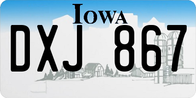 IA license plate DXJ867
