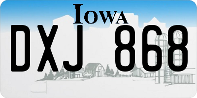 IA license plate DXJ868