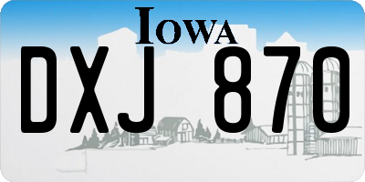 IA license plate DXJ870