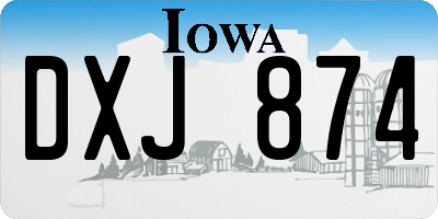 IA license plate DXJ874