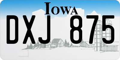 IA license plate DXJ875