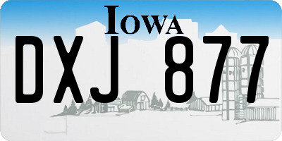 IA license plate DXJ877