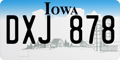 IA license plate DXJ878
