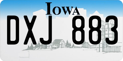 IA license plate DXJ883
