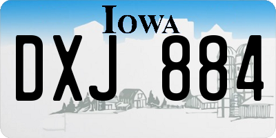 IA license plate DXJ884