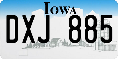 IA license plate DXJ885